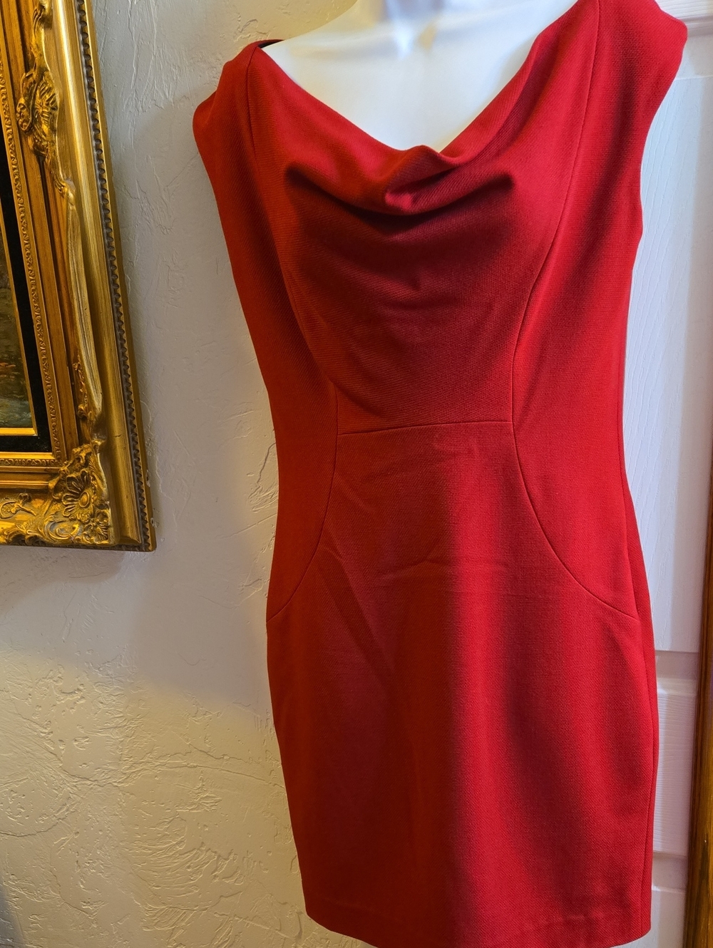 Zenobia Cowl Neck Dress in Red